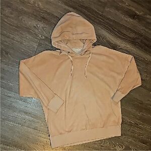 L.A. Hearts Womens Pink/Peach Velvet Hoodie Sz Medium Some Pilling